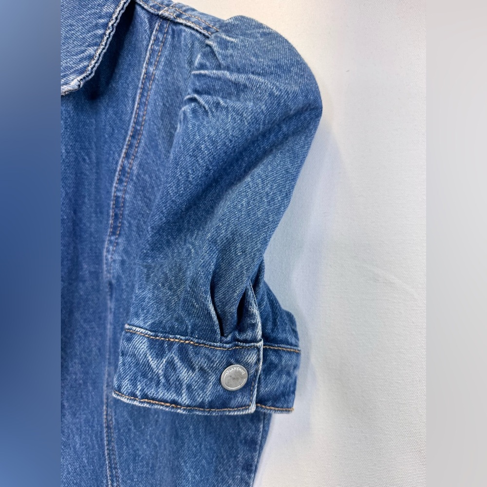 Blank NYC Blue Denim Mini Dress with Puff Sleeves - Picture 2 of 7